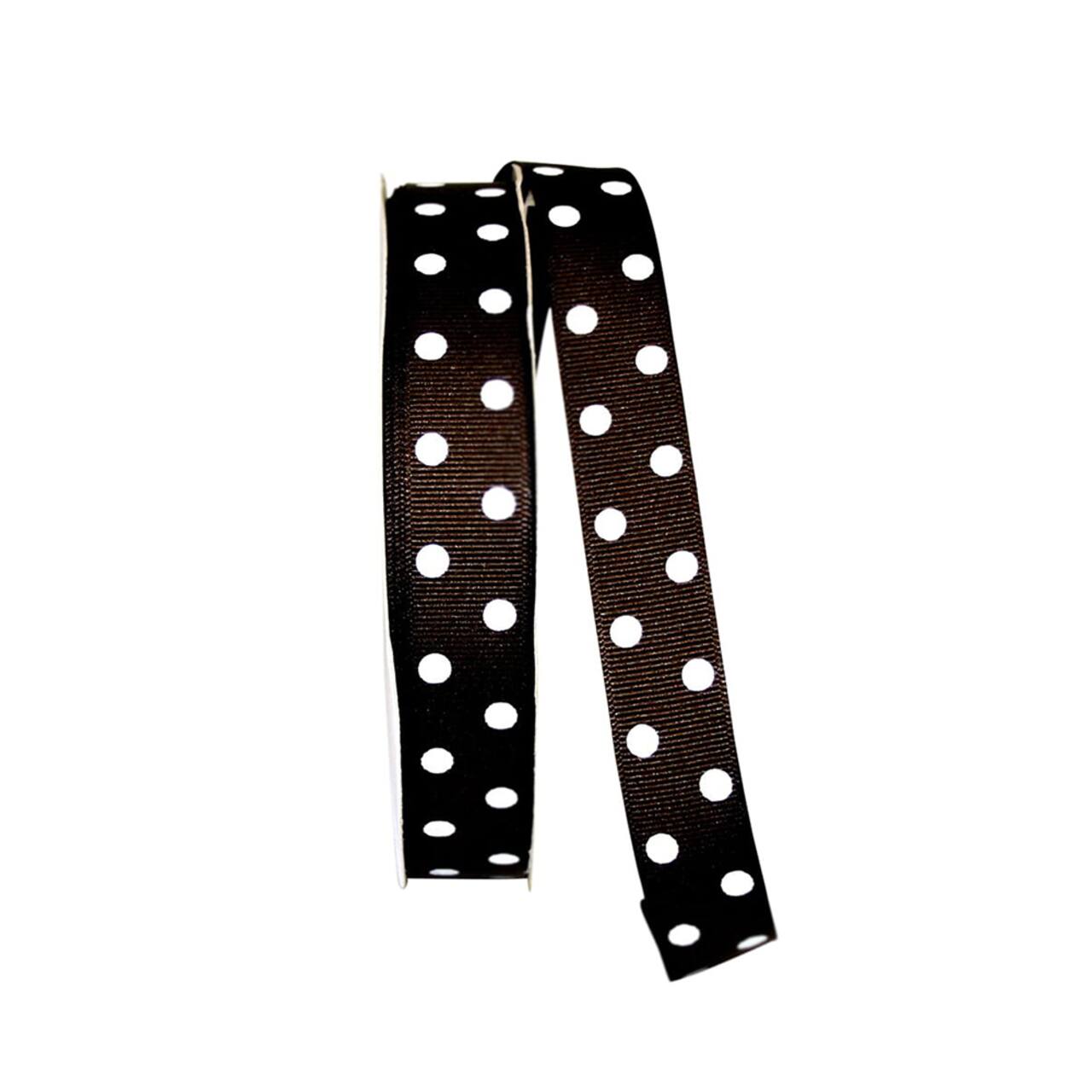 JAM Paper 7/8" x 50yd. Grosgrain Aspirin Dots Ribbon